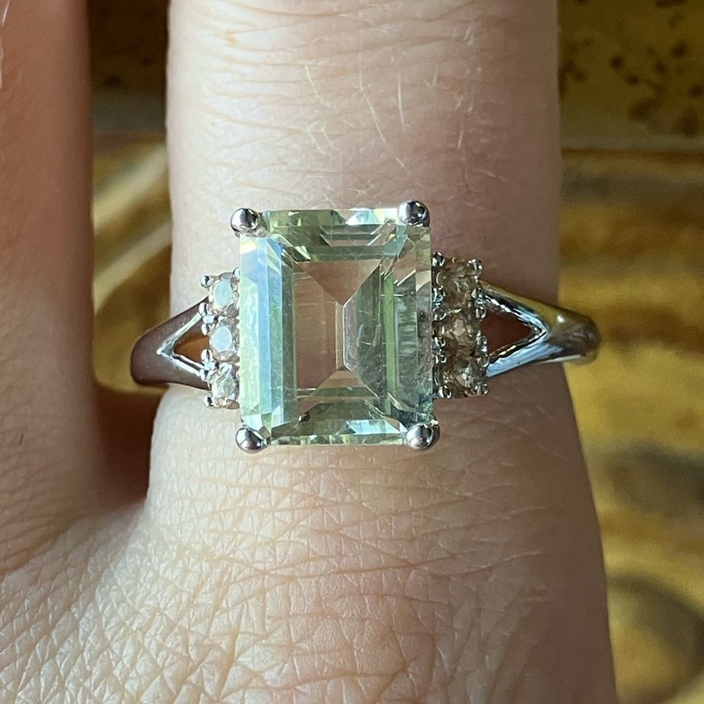 Yellow Labradorite Andalusite Sterling Silver Ring Size 9
